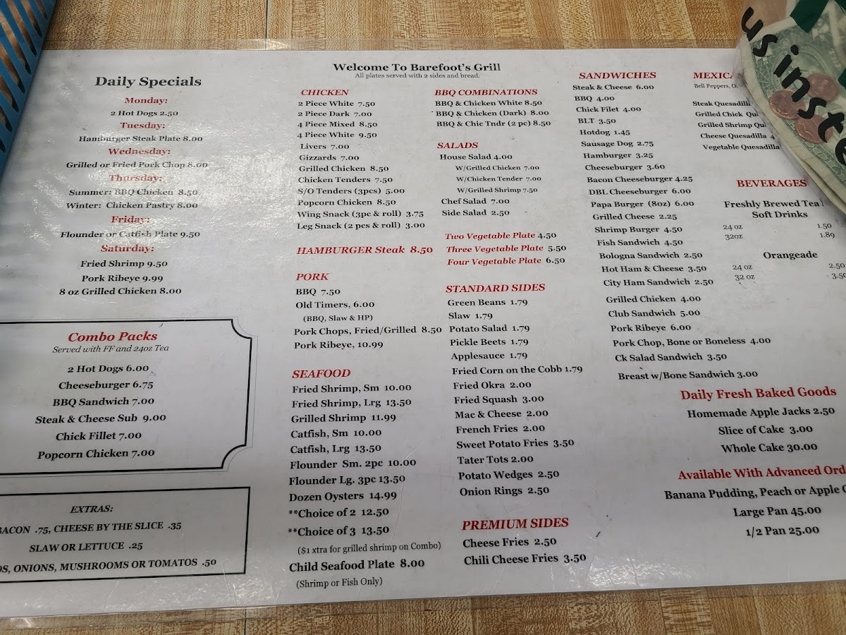 Barefoot's Country Store & Grill Menu - Image 3